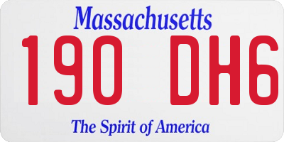MA license plate 190DH6