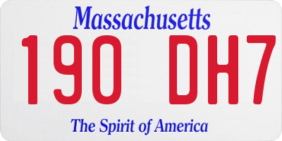 MA license plate 190DH7