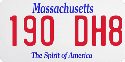 MA license plate 190DH8