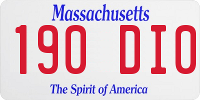 MA license plate 190DI0