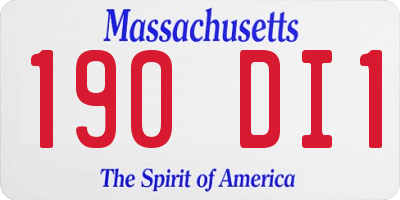MA license plate 190DI1
