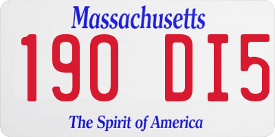 MA license plate 190DI5