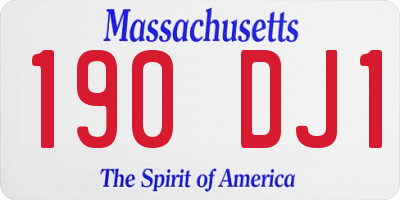 MA license plate 190DJ1