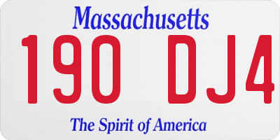 MA license plate 190DJ4
