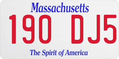 MA license plate 190DJ5