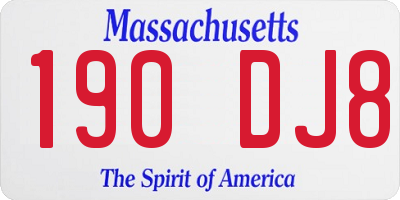MA license plate 190DJ8