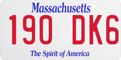 MA license plate 190DK6