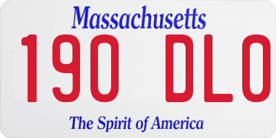MA license plate 190DL0