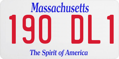 MA license plate 190DL1