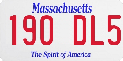 MA license plate 190DL5
