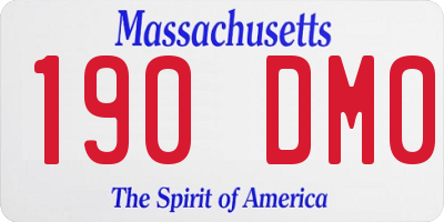 MA license plate 190DM0
