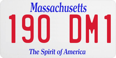 MA license plate 190DM1