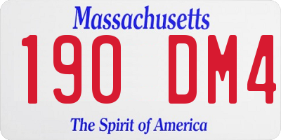 MA license plate 190DM4