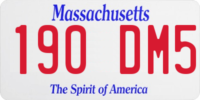 MA license plate 190DM5