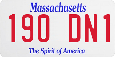 MA license plate 190DN1