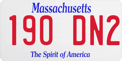 MA license plate 190DN2