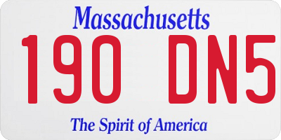 MA license plate 190DN5