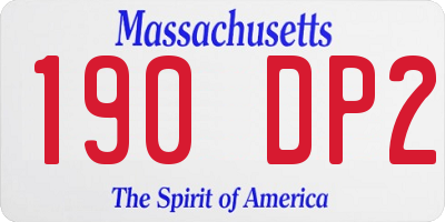 MA license plate 190DP2