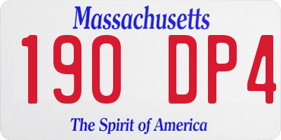 MA license plate 190DP4
