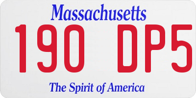 MA license plate 190DP5