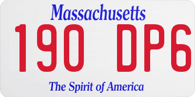 MA license plate 190DP6