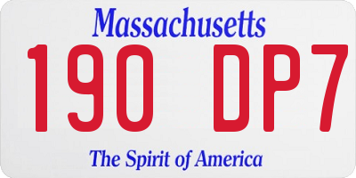 MA license plate 190DP7