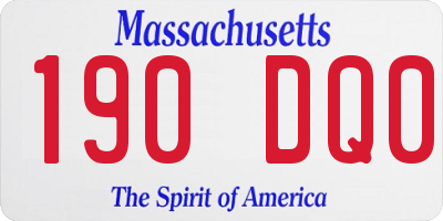 MA license plate 190DQ0