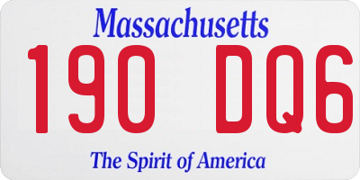 MA license plate 190DQ6