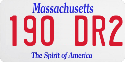 MA license plate 190DR2