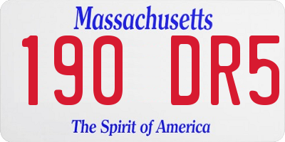 MA license plate 190DR5