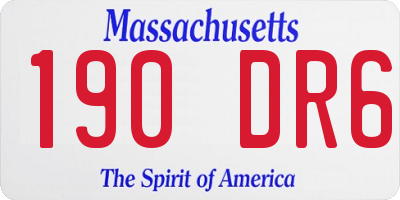 MA license plate 190DR6