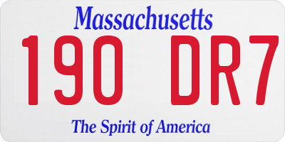 MA license plate 190DR7