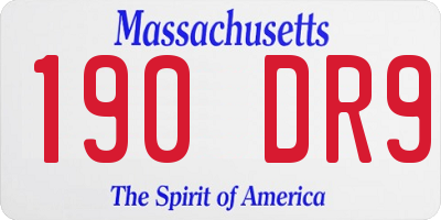 MA license plate 190DR9