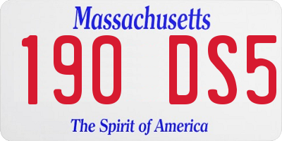 MA license plate 190DS5