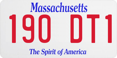 MA license plate 190DT1