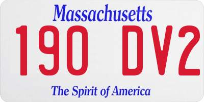 MA license plate 190DV2