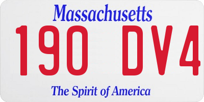 MA license plate 190DV4