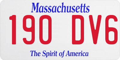 MA license plate 190DV6