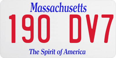 MA license plate 190DV7
