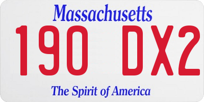 MA license plate 190DX2
