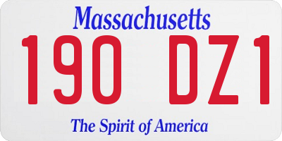 MA license plate 190DZ1