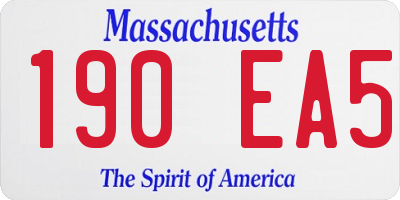 MA license plate 190EA5