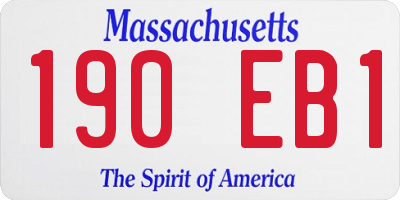 MA license plate 190EB1