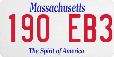 MA license plate 190EB3