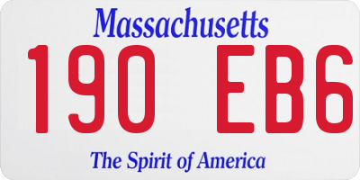MA license plate 190EB6