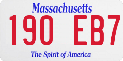 MA license plate 190EB7