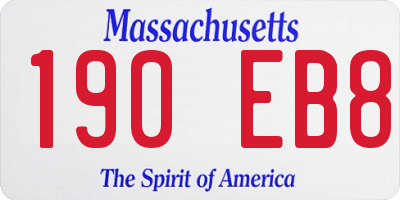 MA license plate 190EB8