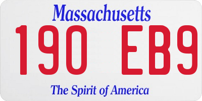 MA license plate 190EB9