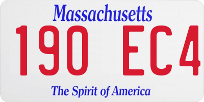 MA license plate 190EC4