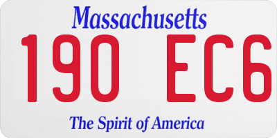 MA license plate 190EC6